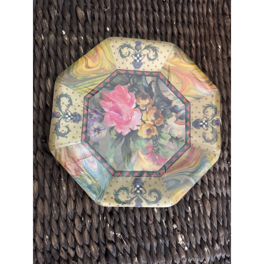 MacKenzie-Childs Garden Party Octagonal Paper Dinner Plates 8 ct new sealed